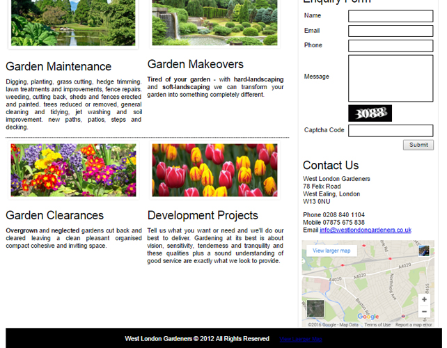 Website for a Gardener